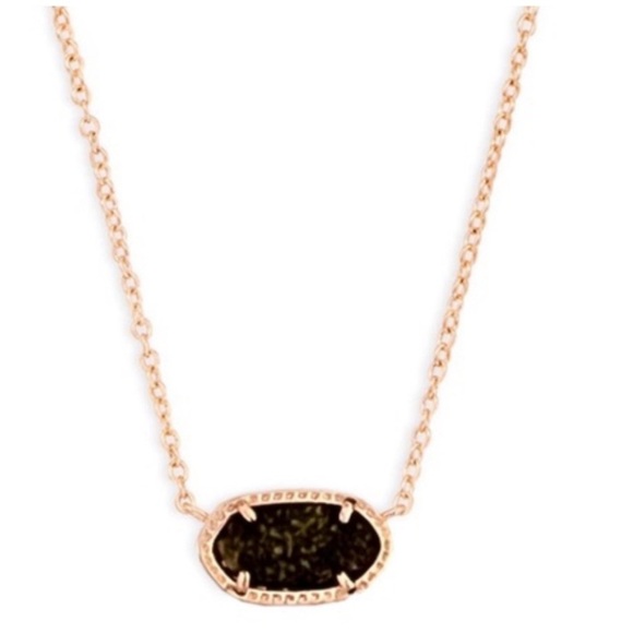 KENDRA SCOTT • Rose Gold Elisa Chocolate Drusy Necklace - Picture 1 of 4